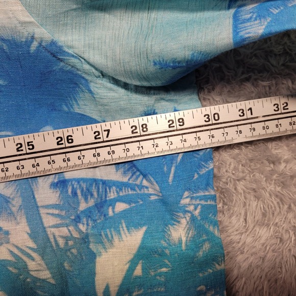 Madda Fella XXL Linen Shirt Key West Blue Island Beach Tropical Long Sleeve - Picture 3 of 8